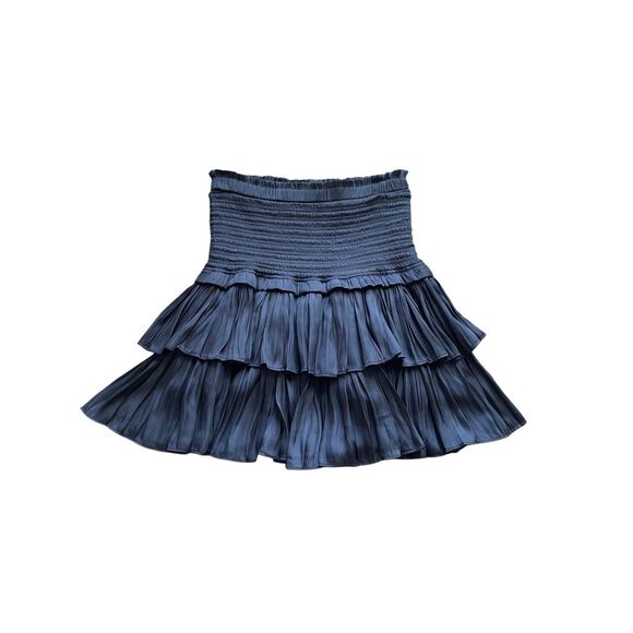 Reset by Jane Smocked Ruffle Mini Skirt – Navy, Size Small - Picture 1 of 5